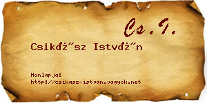 Csikász István névjegykártya